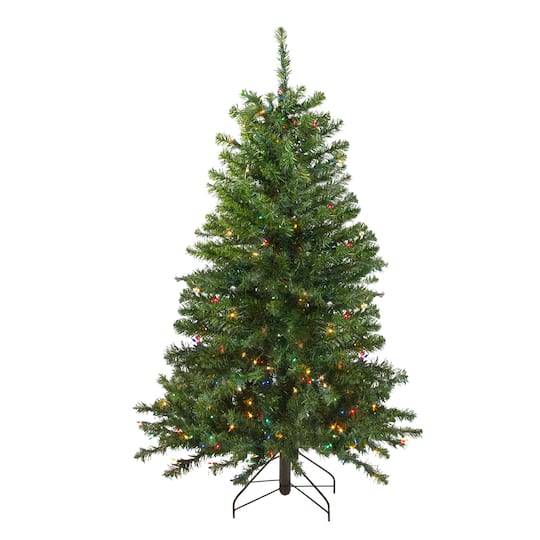 4ft. Pre-Lit Canadian Pine Artificial Christmas Tree, Multicolor Lights